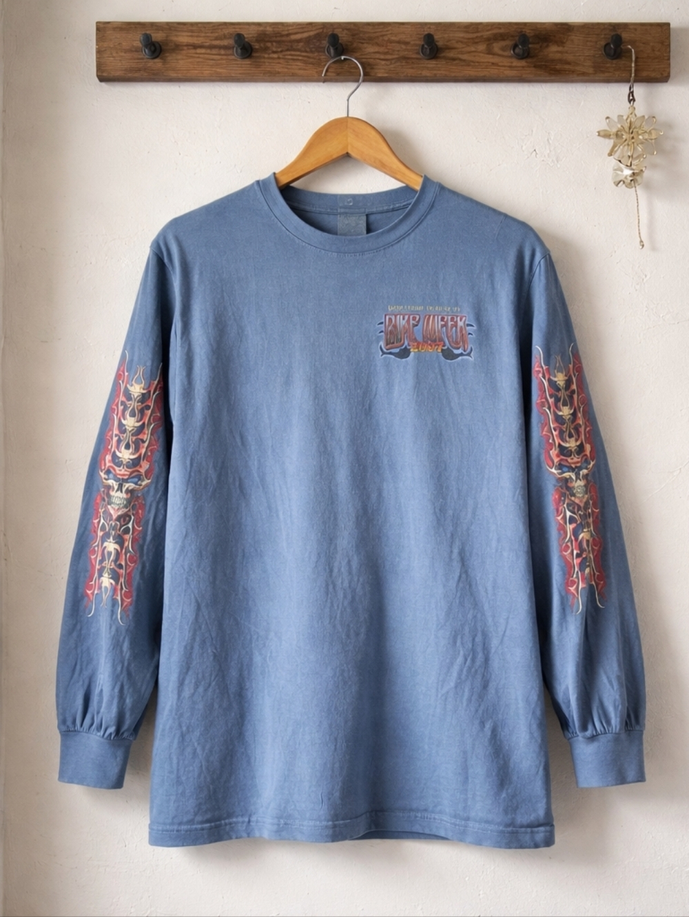 Harley Davidson Bike Week 2007 T Shirt Long Sleeve Flames And Skulls Size 3X